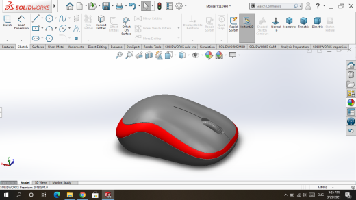 solidworks中的三维鼠标设计缩略图